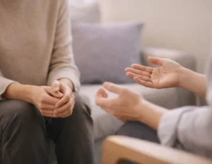 persona hablando con su psicóloga
